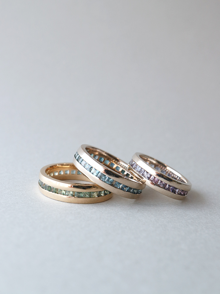 Hug Eternity Ring - 반지, 사파이어, 커플